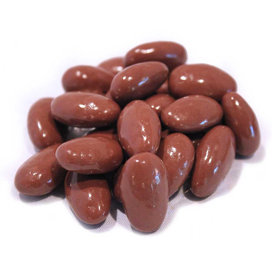small pile of Chocolate Almonds.