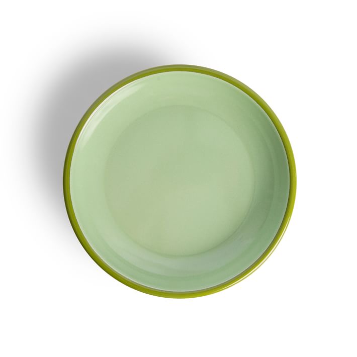 light green plate with bright green exterior.