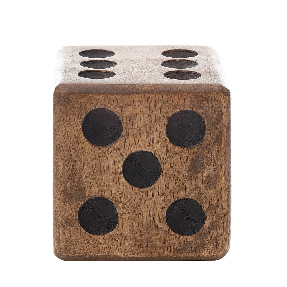 wood dice on a white background