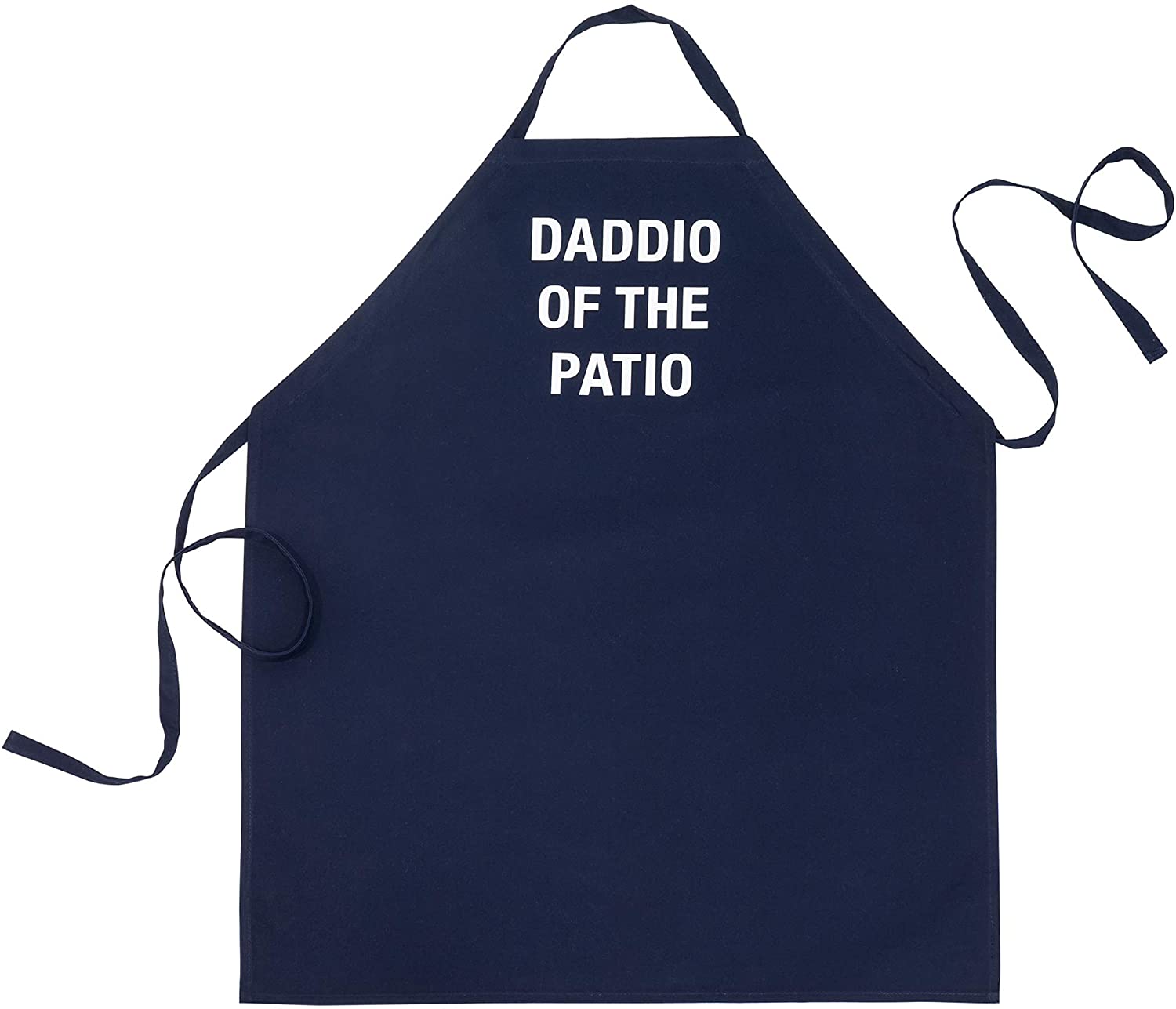 apron with quote "daddio of the patio" on a white background