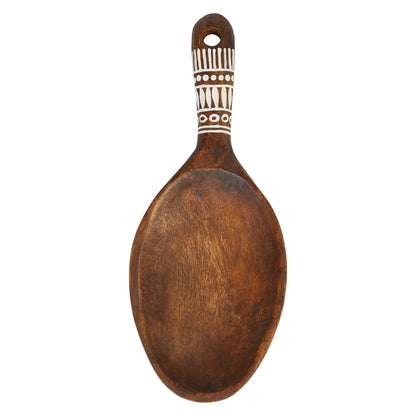 short handle decorative wall hanging spoon on a white background