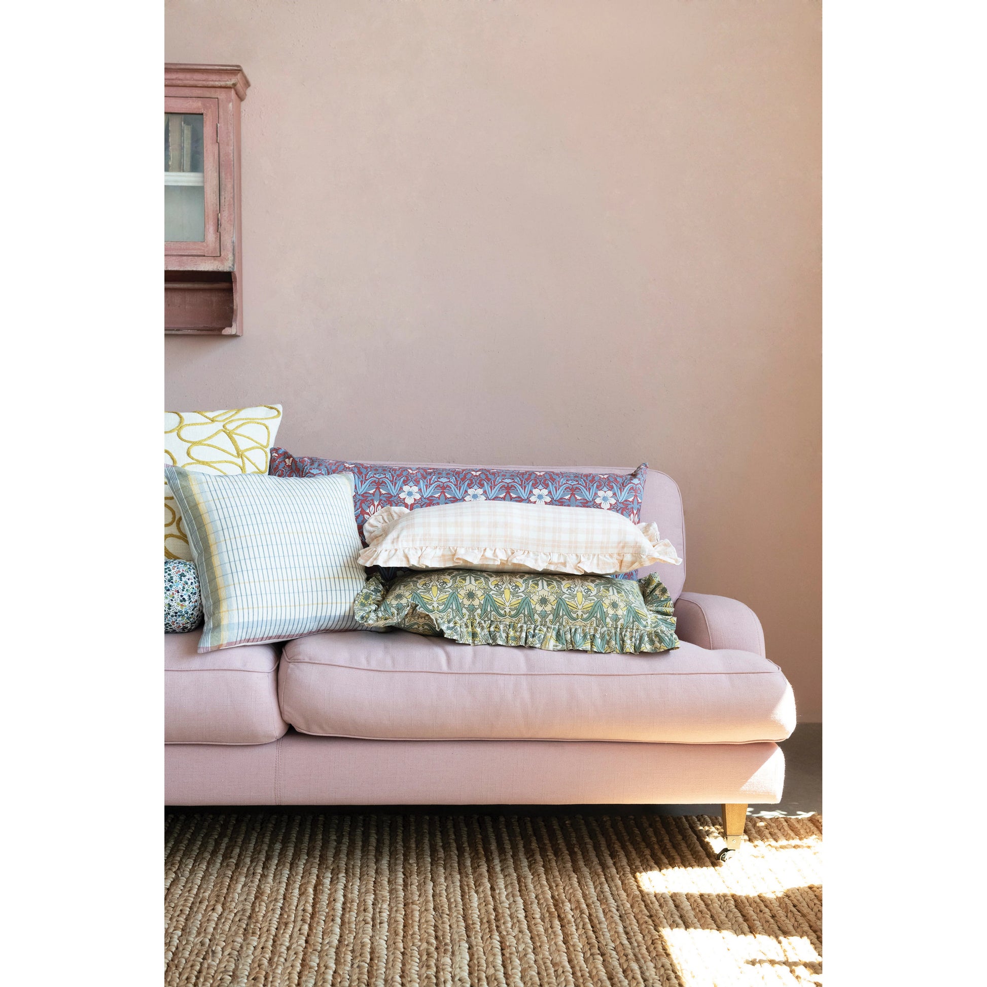 Creative Co-op - Ruffle Floral Pattern Lumbar Pillow – Kitchen