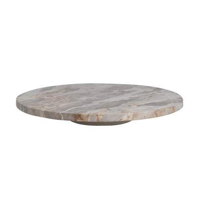 side view of marble lazy susan.
