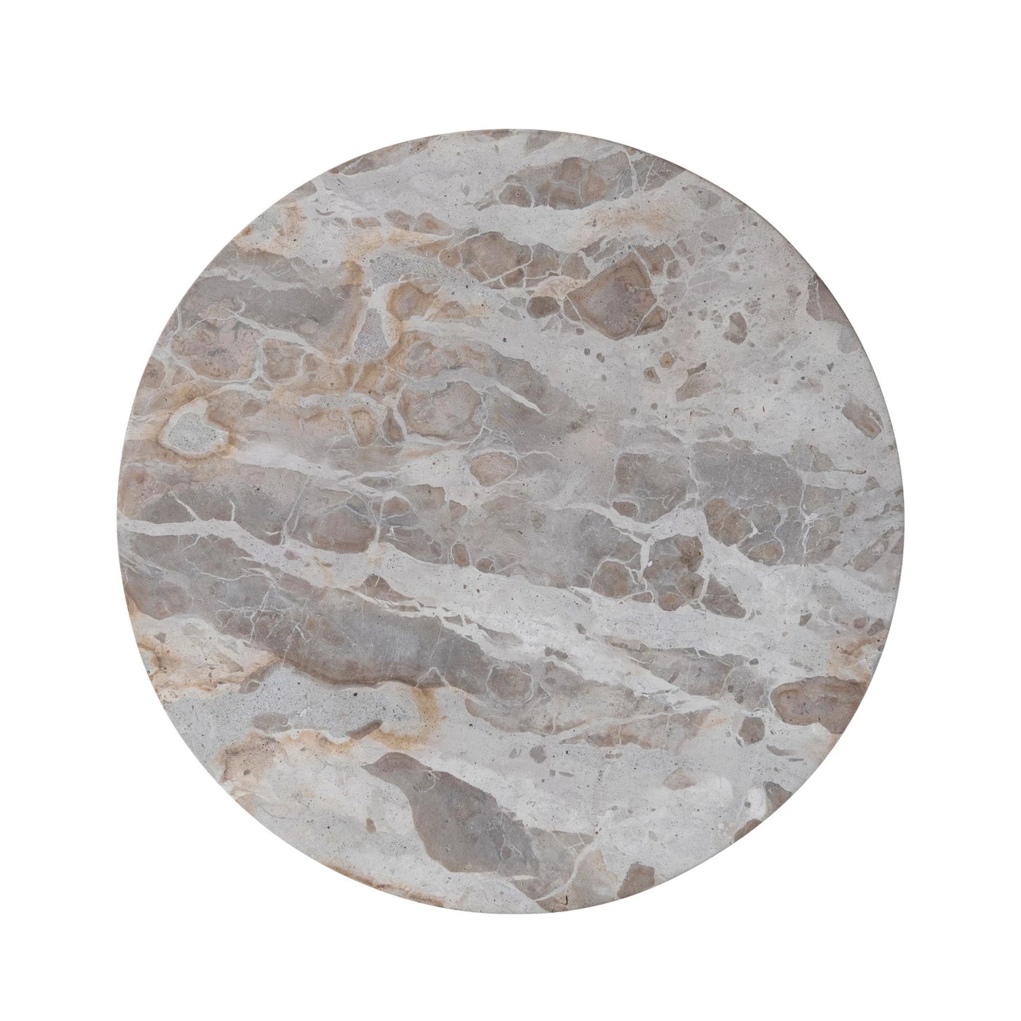 top view of marble lazy susan.
