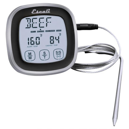the touch screen thermometer and timer on a white background