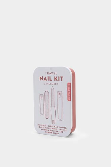 nail kit tin on a white background.