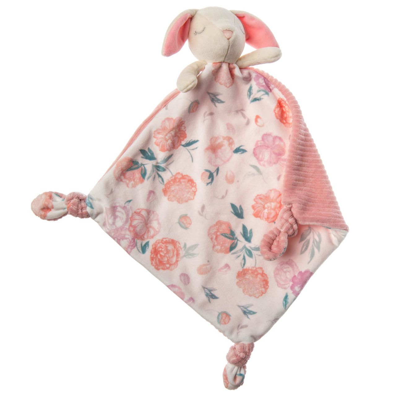 little knottie bunny blanket displayed against a white background