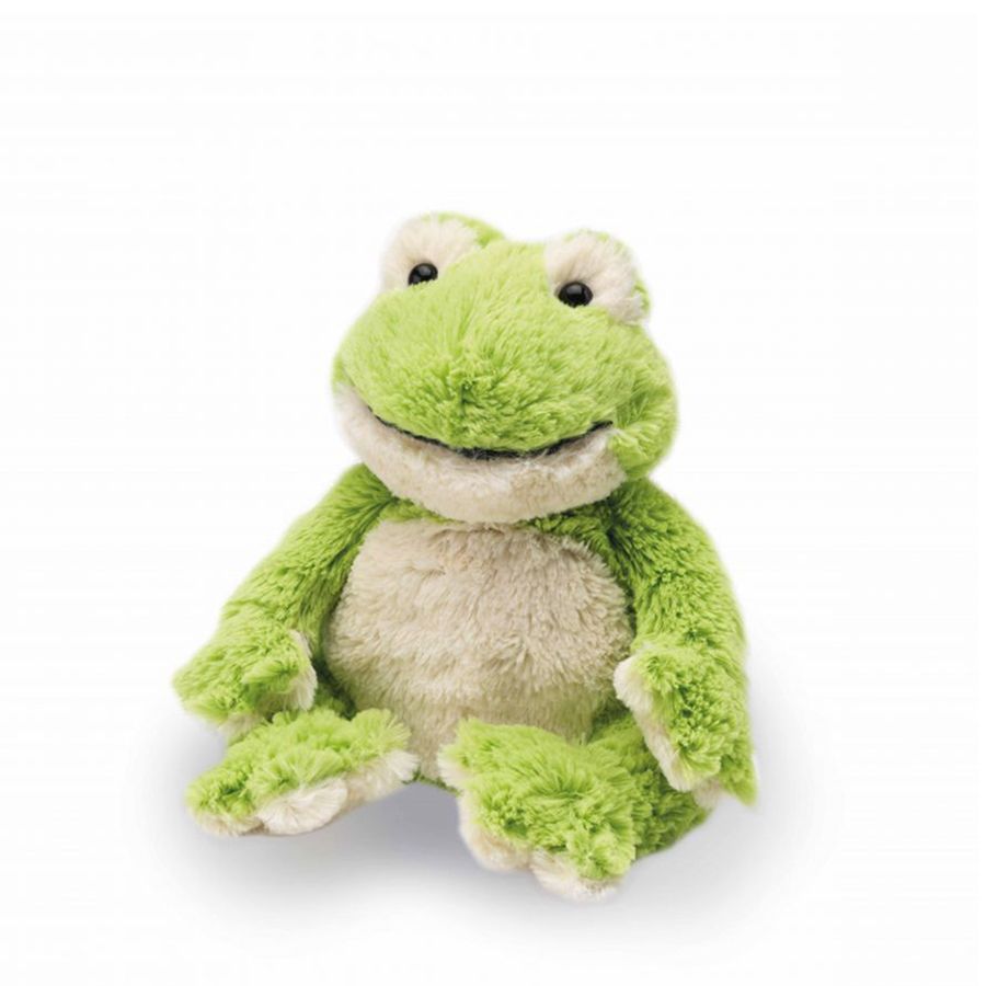 frog plush toy on white background.