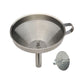 wide mouth stainless steel funnel with strainer.