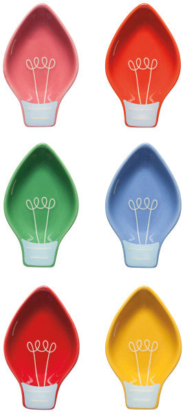 all six colors of spirits bright shaped pinch bowls displayed on a white background