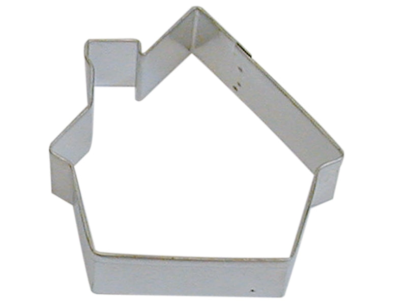 house with chimney shaped metal cookie cutter.