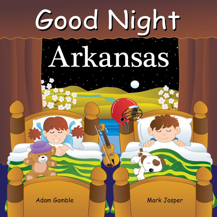 front cover of book has illustration of a girl and boy sleeping in their beds with the night sky in the window, title, authors name, and illustrators name