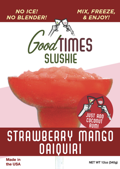 front of the strawberry mango daiquiri slushie mix package