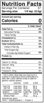 Nutrition facts list. For more information call 501-327-2182.