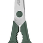 kitchen shears with green handles on white background