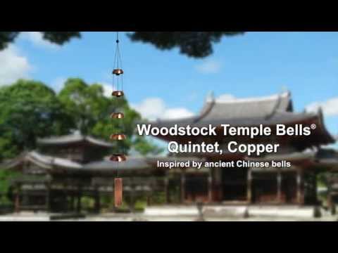 video of chime sound with temple scene in background.