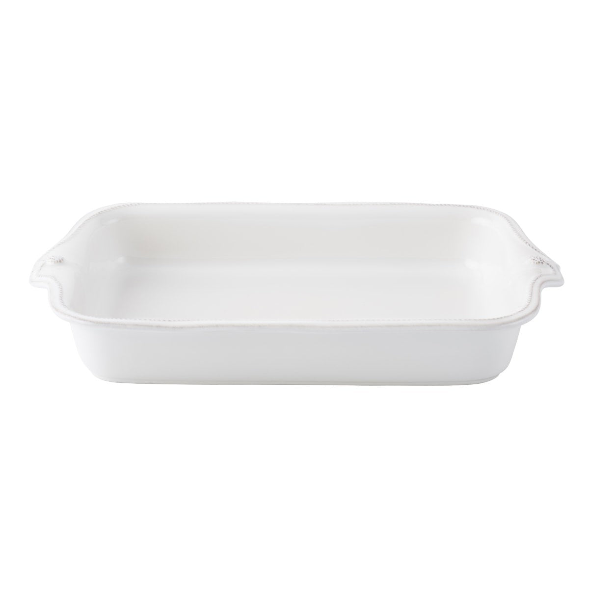 berry and thread rectangle baking dish on a white background