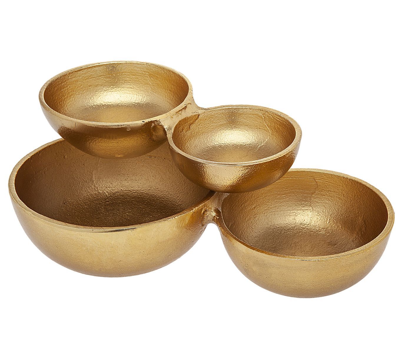 the gold cluster bowls  on a white background