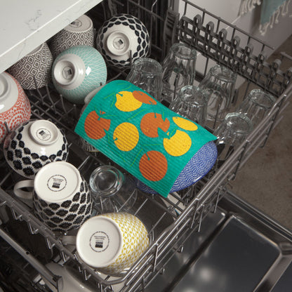 swedish dishcloth in dishwasher.