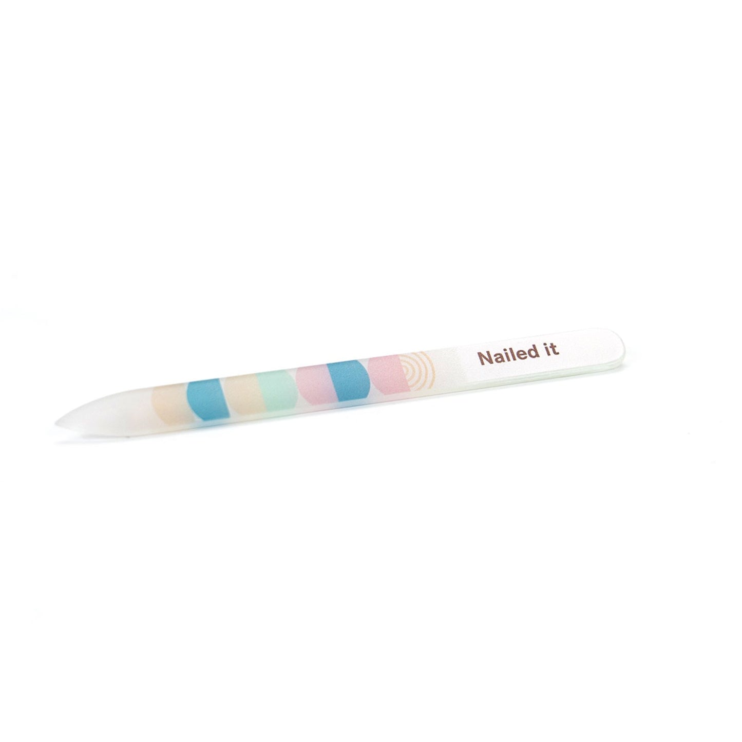 nailed it glass nail file on a white background