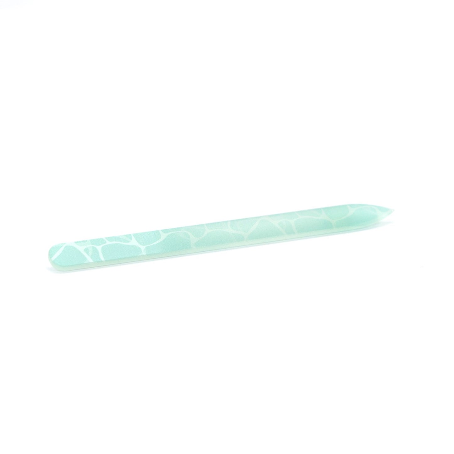 mint print glass nail file on a white background