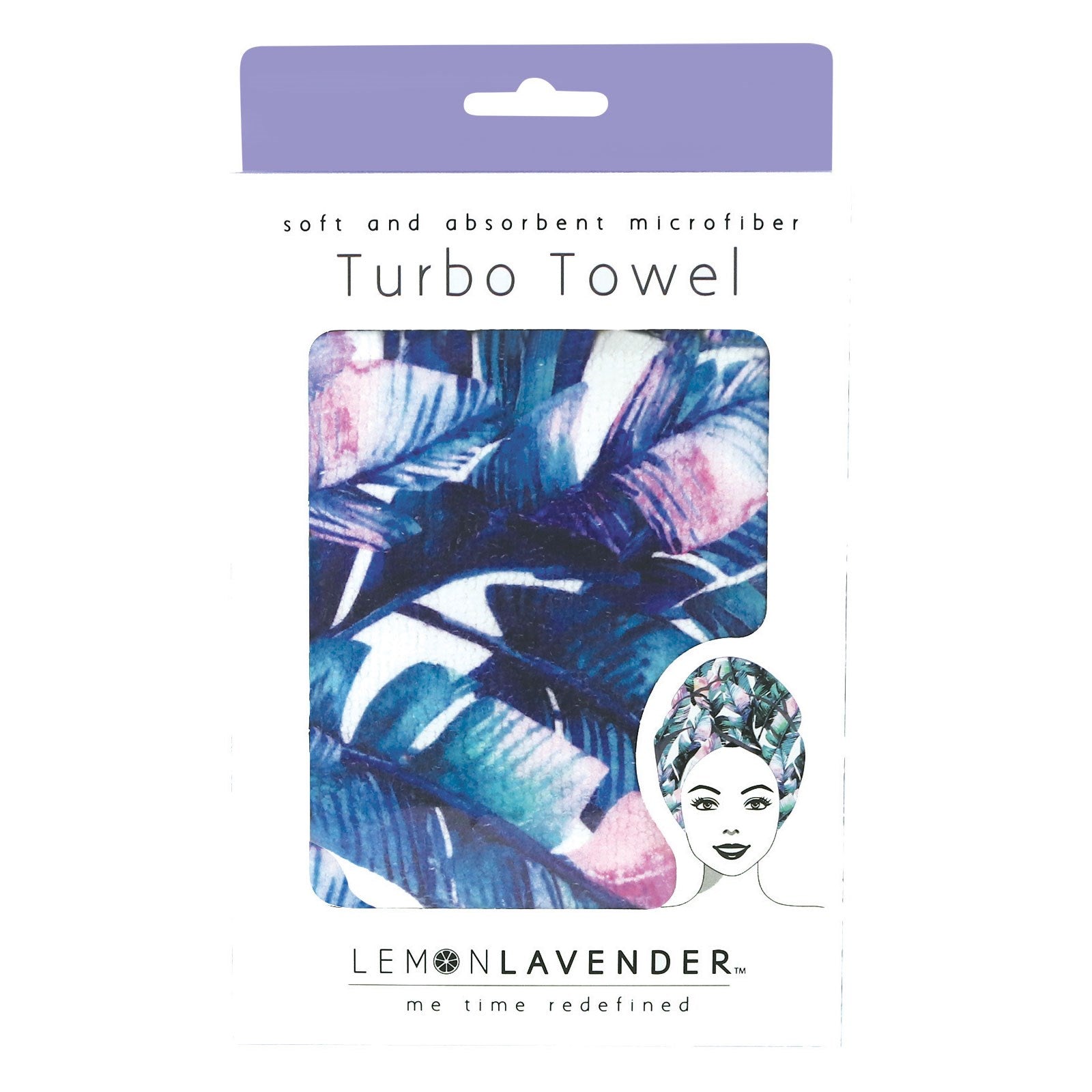 palm leave turbo towel in packaging on a white background