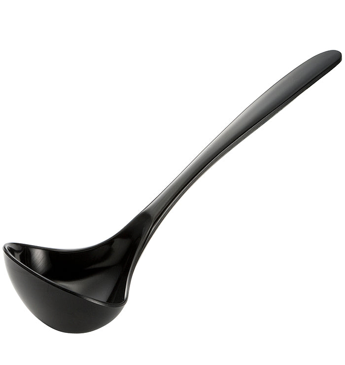black mini malamine ladle on a white background 