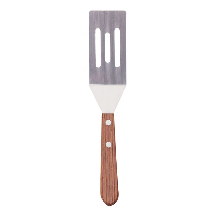 the mini slotted spatula on a white background