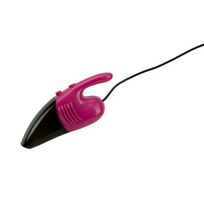 pink mini vacuum on a white background.