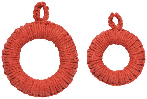 large and small orange trivets.