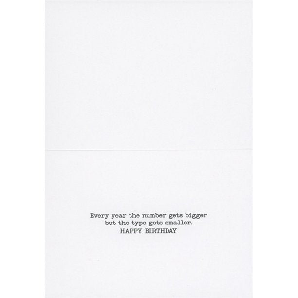 inside of card is white with black inside text