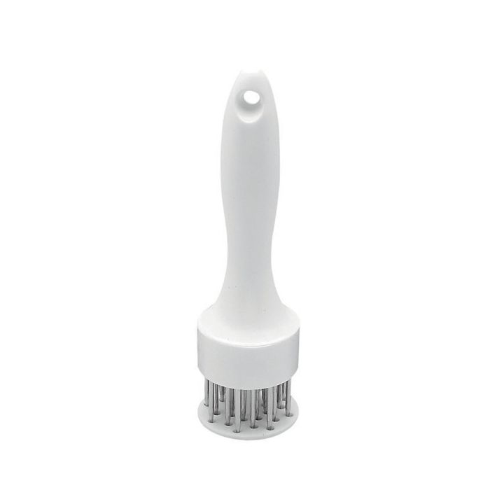 tenderizer with white handle.