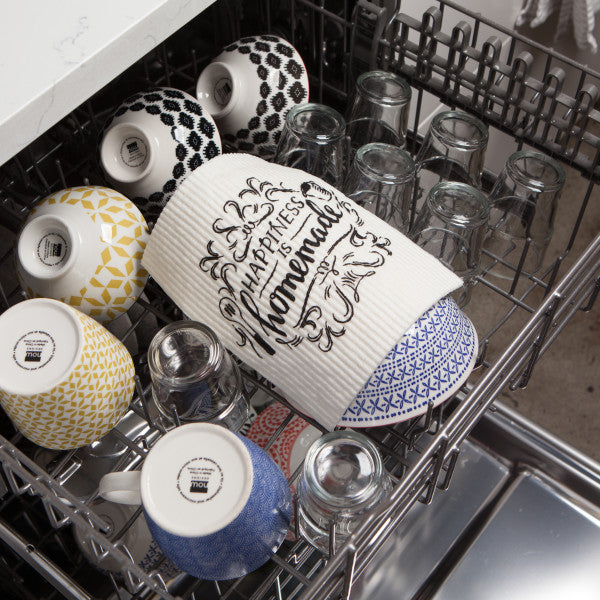 swedish dish cloth in dishwasher.