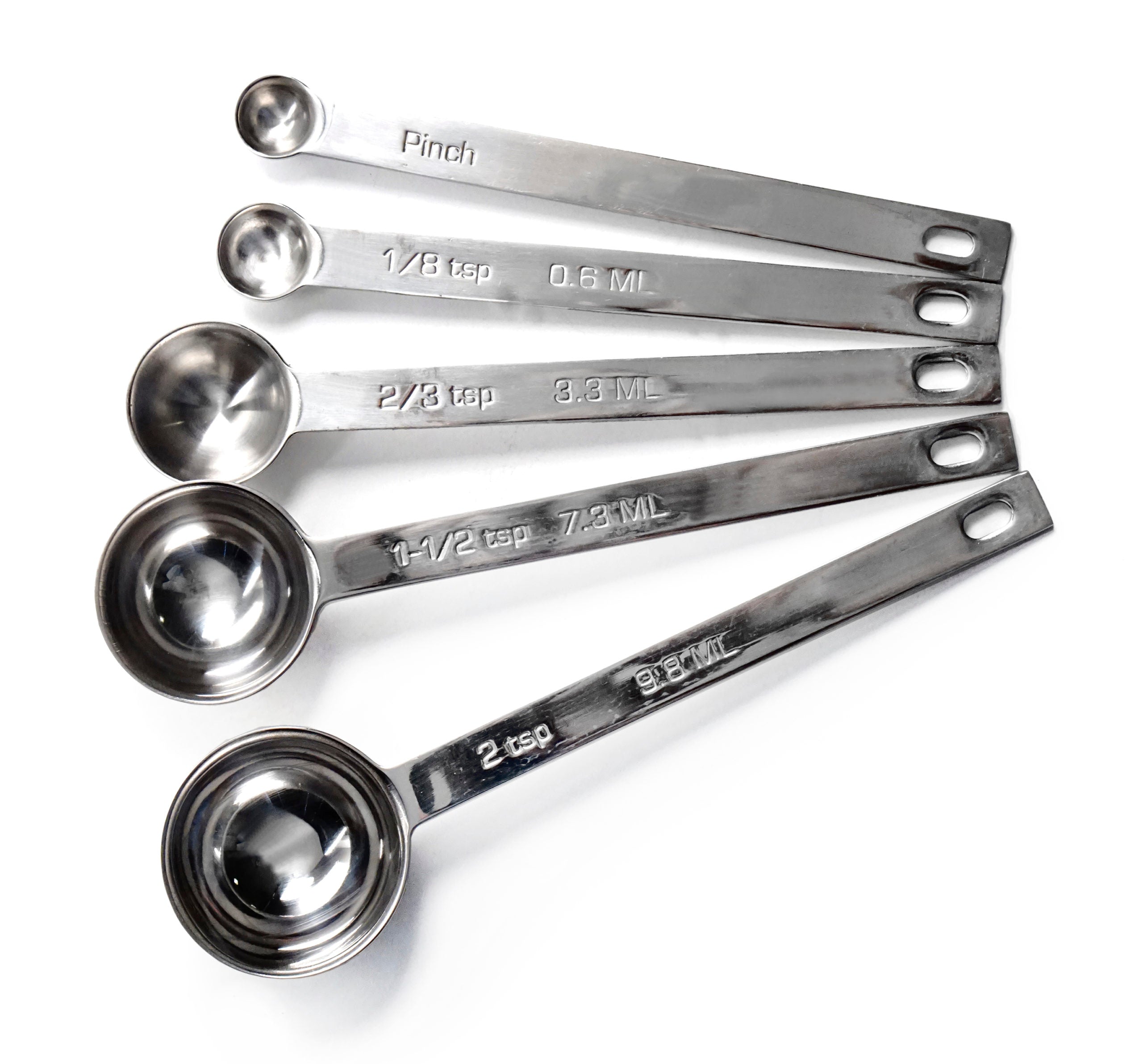 RSVP Stainless Steel Measuring Spoons - 5-Piece Kitchen Measuring Set