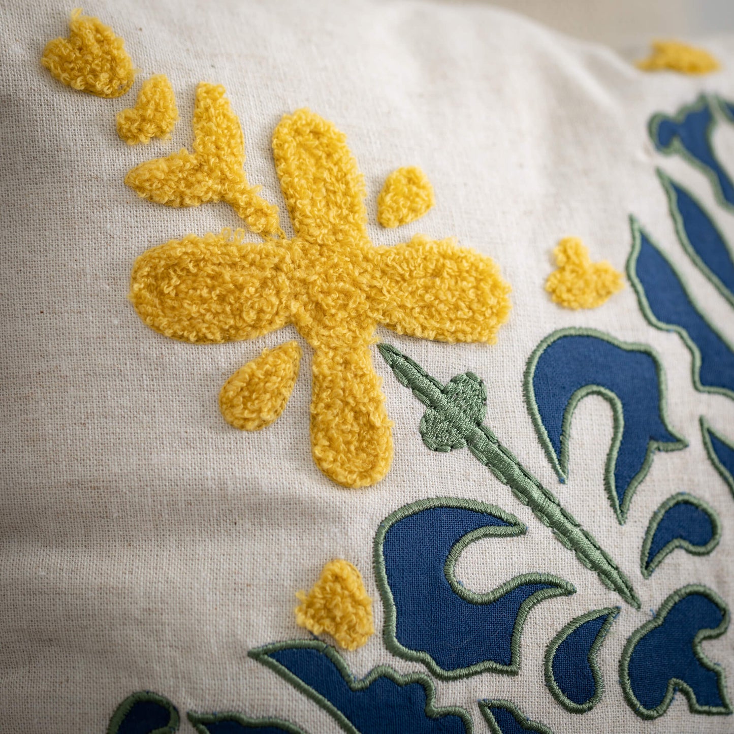 close-up of pillow pattern.
