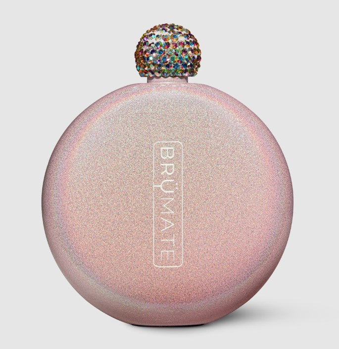 glitter blush flask on a white background