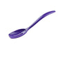 violet mini melamine slotted spoon on a white background