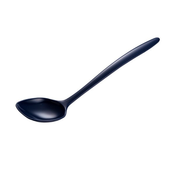 cobalt melamine spoon on a white background