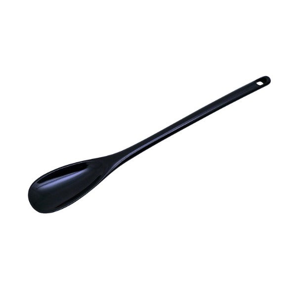 cobalt melamine mixing spoon on a white background