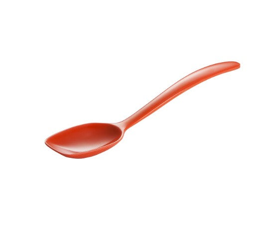 orange mini solid spoon on a white background