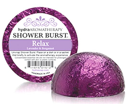 purple relax shower burst on a white background