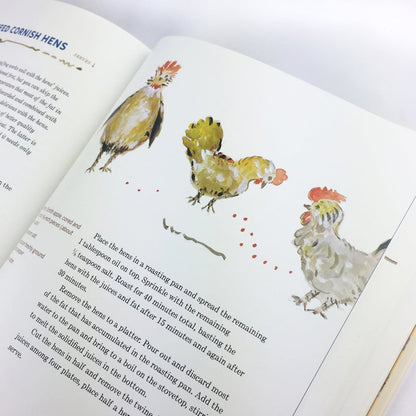 inside view of a page with graphics of chickens and text