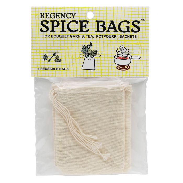 a package of reusable spice bags on a white background