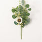 artificial greenery stem on white background.