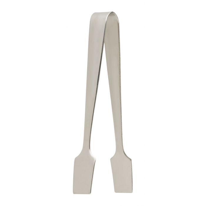 the stainless stee sugar tongs on a white background