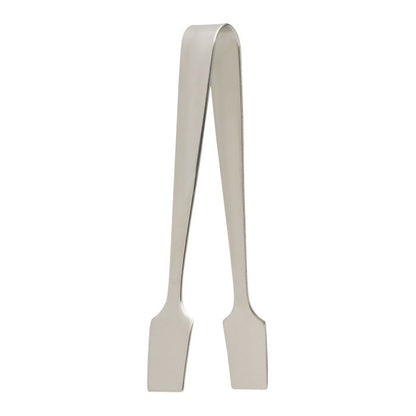 stainless stee sugar tongs on a white background