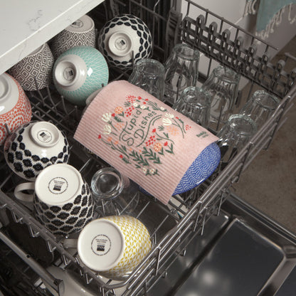 dish cloth in dishwasher.