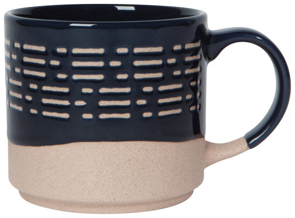 navy and natural midnight murmur mug on a white background