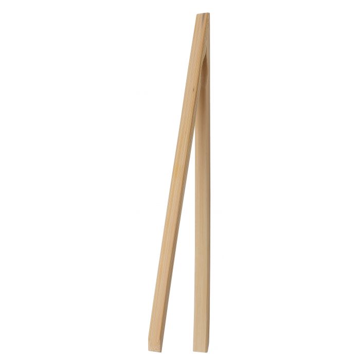 the long bamboo toast tongs on a white background