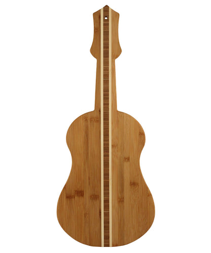 ukulele shaped board on white background.